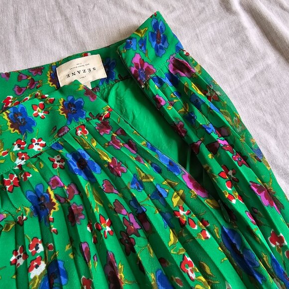 Sezane Dino Skirt Vert. - Size 38 - Picture 6 of 10